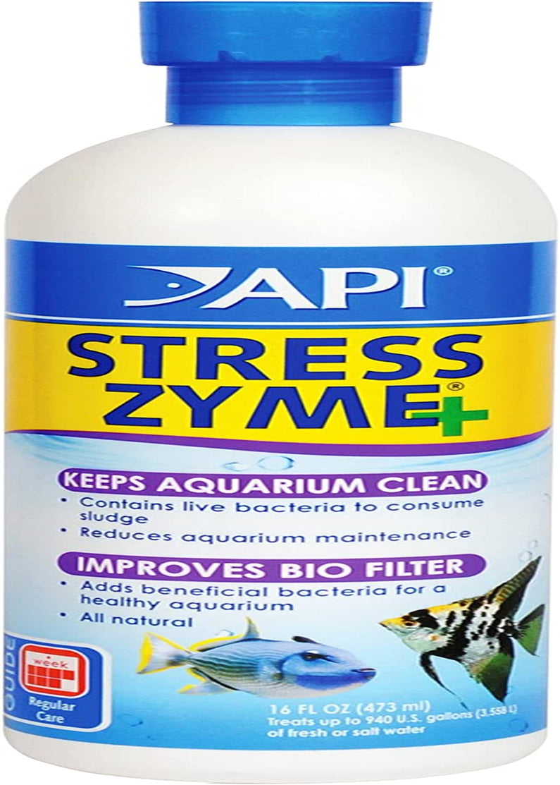 STRESS ZYME Aquarium Cleaning Solution for Freshwater and Saltwater, 16 oz
