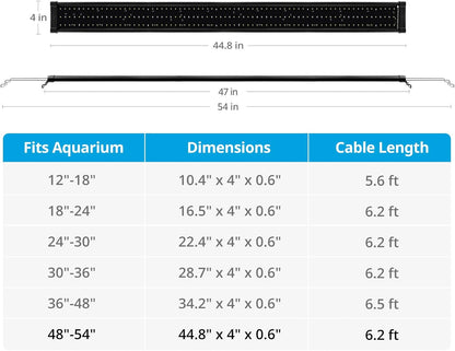 Classicled Plus LED Aquarium Light with Timer, 32 Watts for 48 to 54 Inch Aquariums, Featuring Daylight and Moonlight Cycles